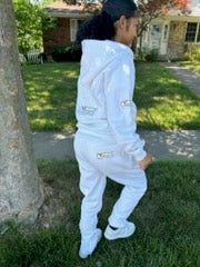 Long Sleeve Sweat Suit-White